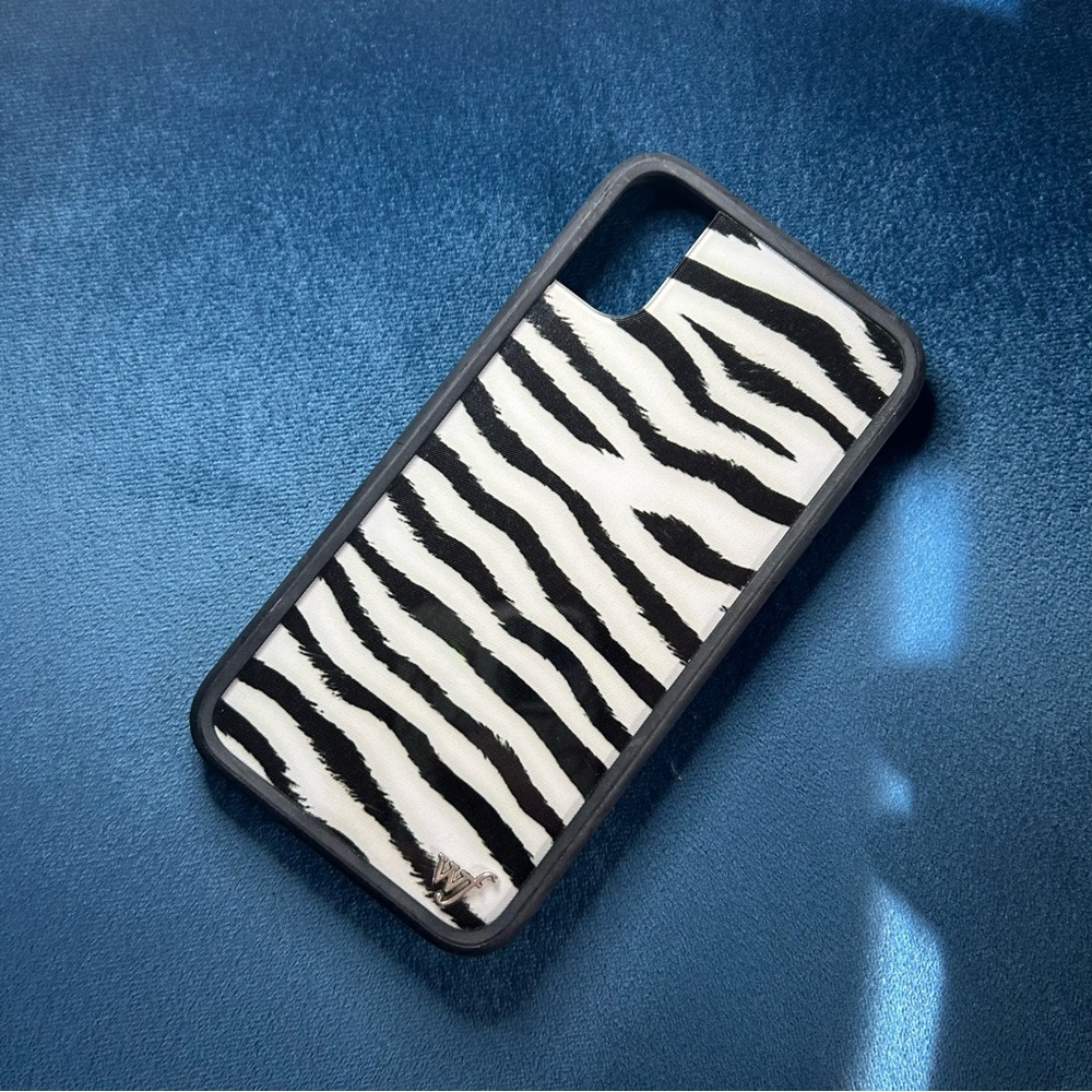 39 Wildflowers Black and White Zebra Stripe Phone Case